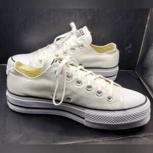 Converse Chuck Taylor All Star Platform Low Top White Women’s Size 8.5 VGC